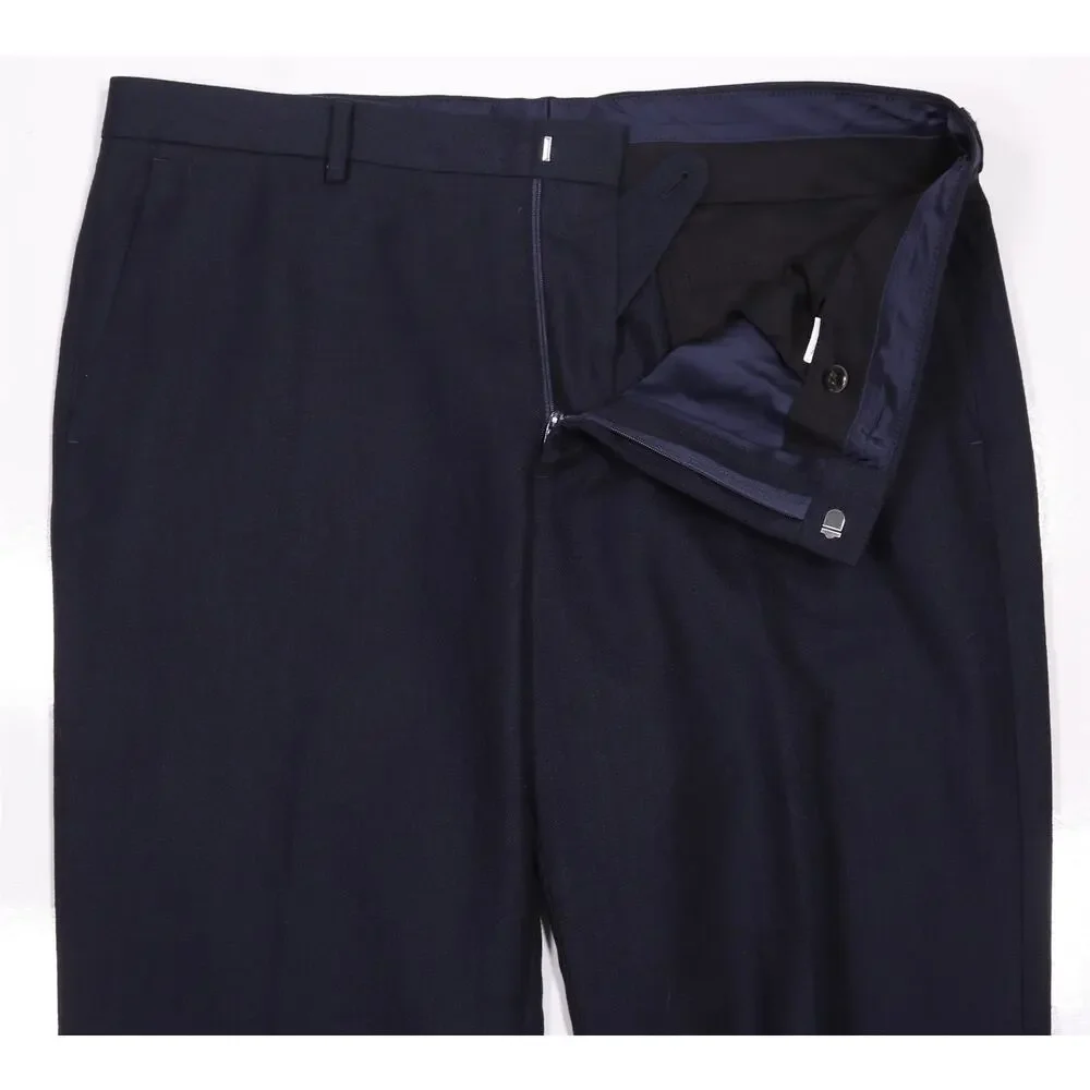 J Crew Ludlow Slim Mood Wool Cotton Navy Blue Woven Dress Pants 36x32